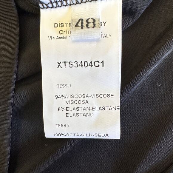 Pianurastudio Women's Black Chiffon Puff Sleeves V-Neck Blouse Top Sz 12/48 - Picture 7 of 12